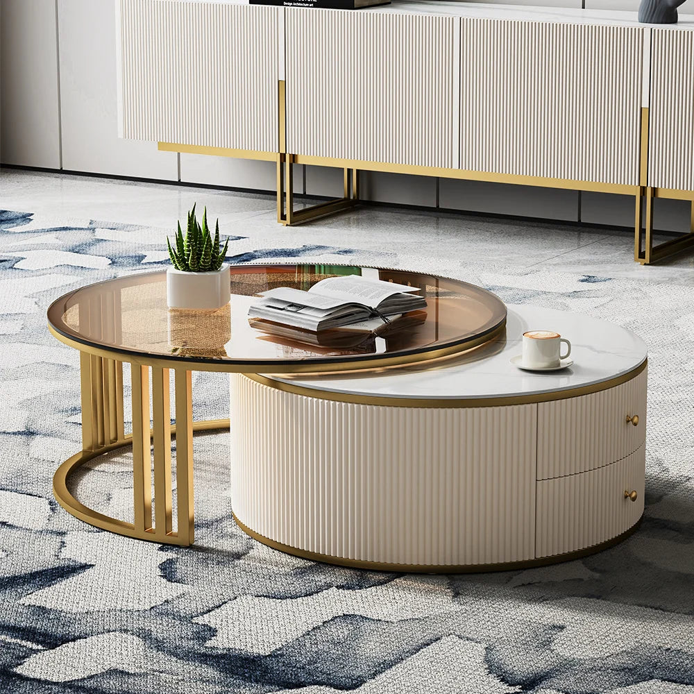 Pack Meuble Tv + Table Basse Modele en verre