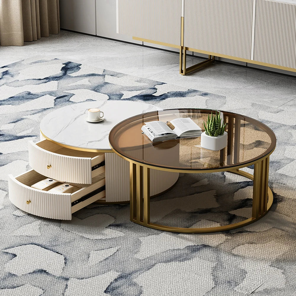 Pack Meuble Tv + Table Basse Modele en verre