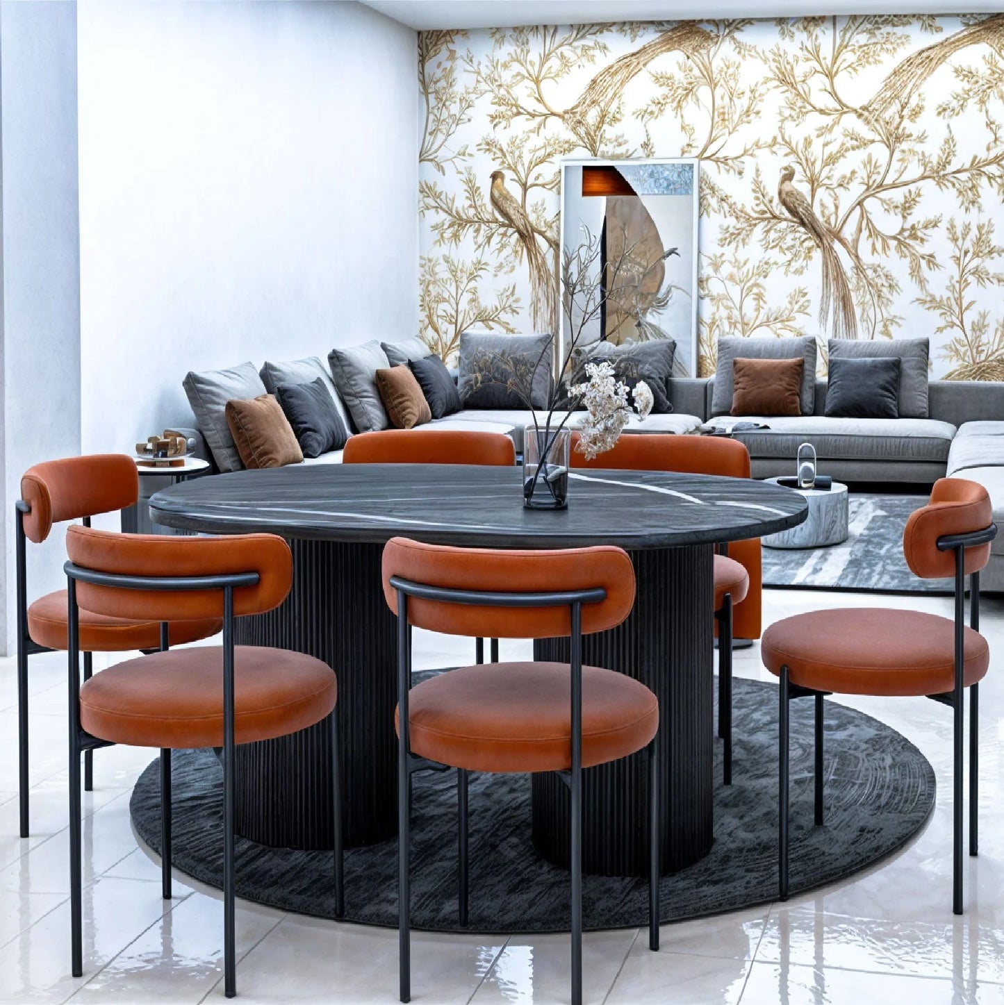 Table à manger ovale + 6 chaises