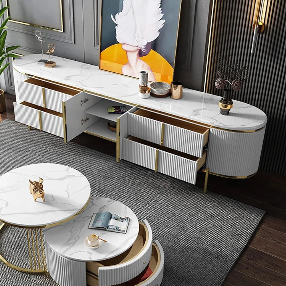 Pack Meuble Tv et Table basse Moderne Oval