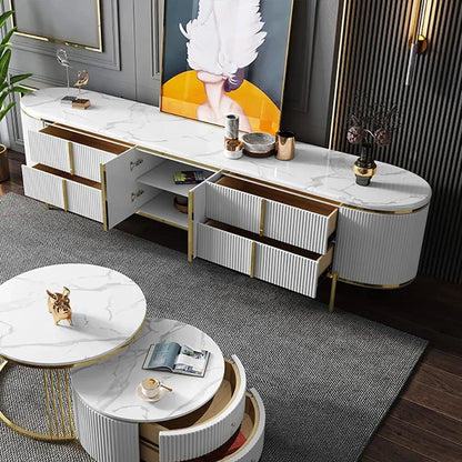 Pack Meuble Tv et Table basse Moderne Oval