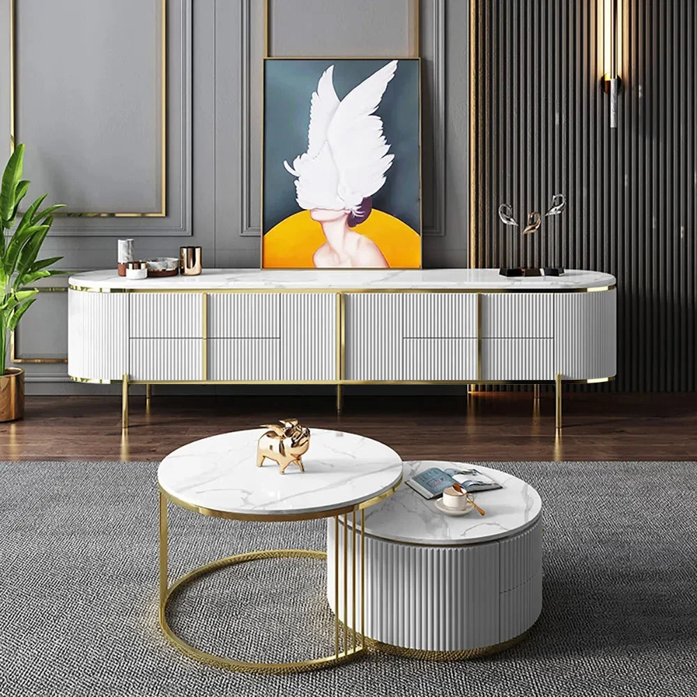 Pack Meuble Tv et Table basse Moderne Oval