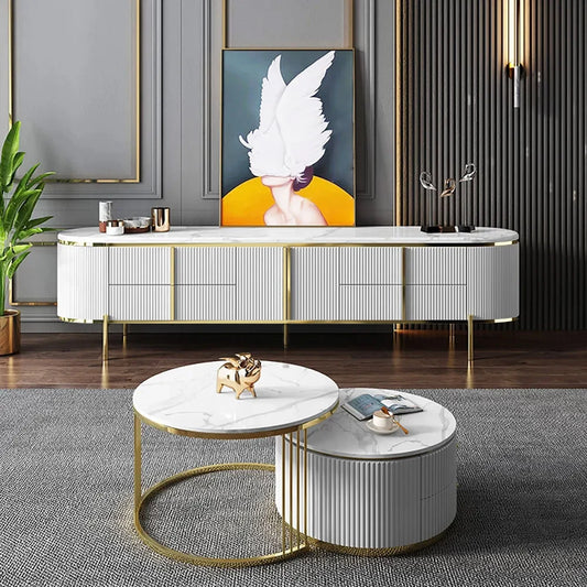 Pack Meuble Tv et Table basse Moderne Oval