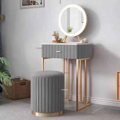 Mini Coiffeuse Moderne + Tabouret et Miroir