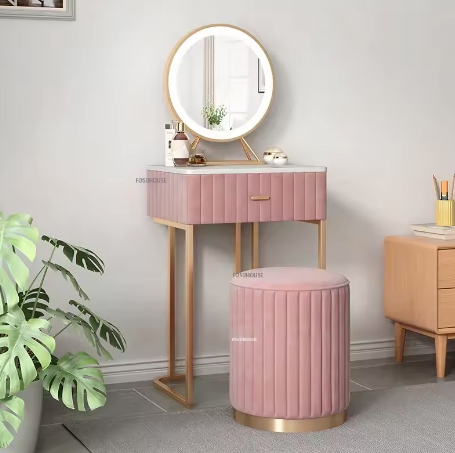 Mini Coiffeuse Moderne + Tabouret et Miroir