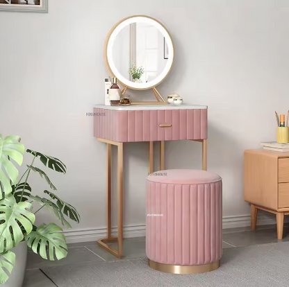 Mini Coiffeuse Moderne + Tabouret et Miroir