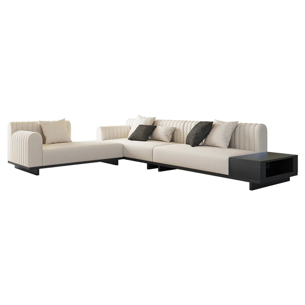 Salon Sectionnel Moderne en L avec Rangement Ouvert
