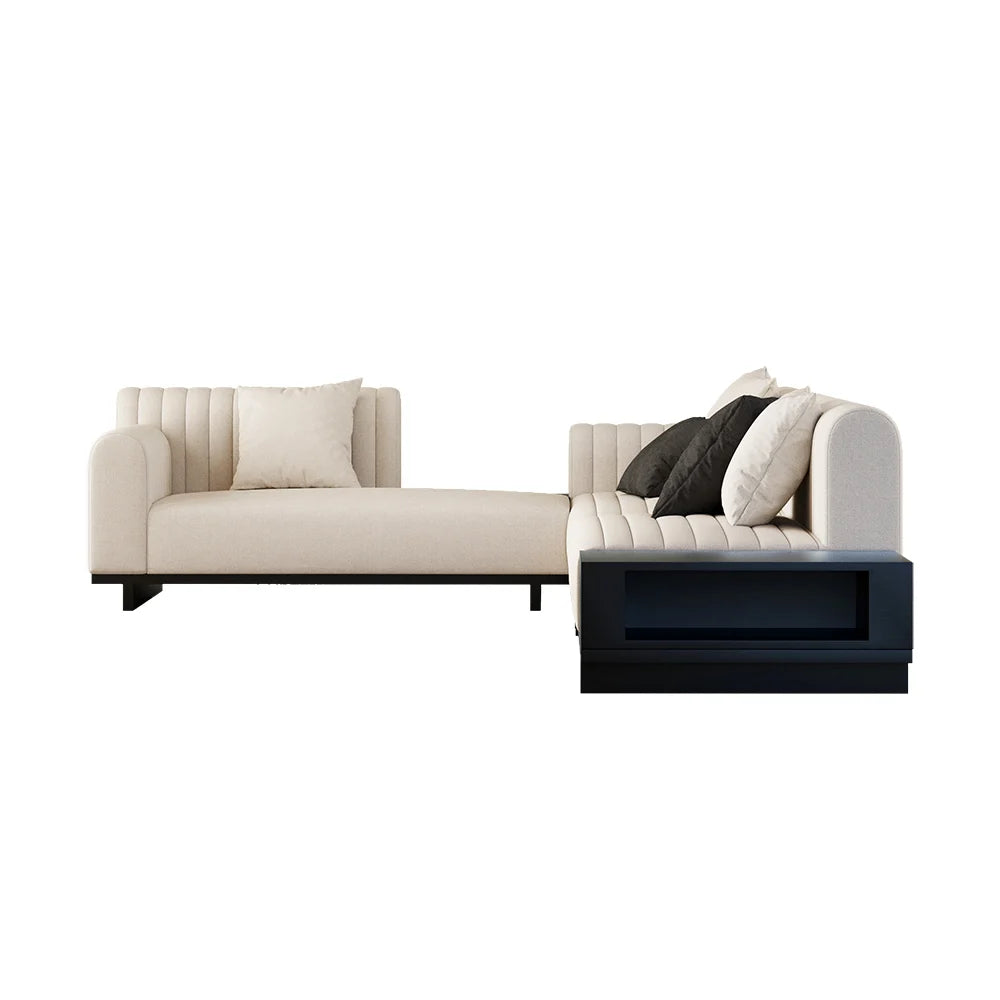 Salon Sectionnel Moderne en L avec Rangement Ouvert