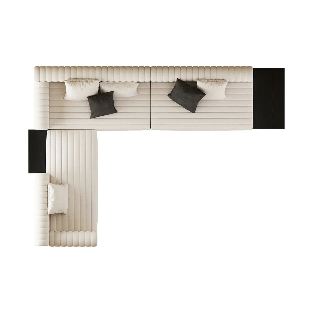 Salon Sectionnel Moderne en L avec Rangement Ouvert