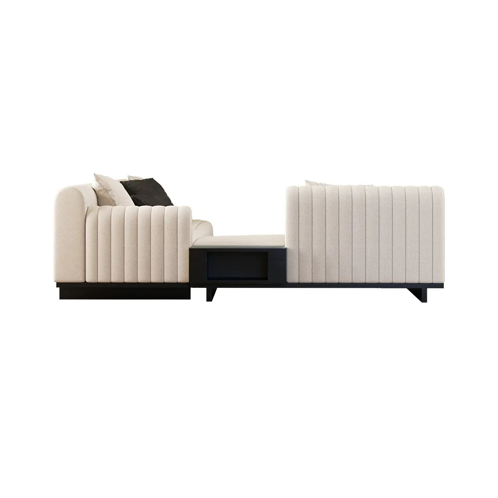Salon Sectionnel Moderne en L avec Rangement Ouvert