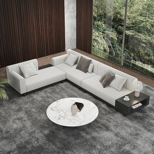 Salon Sectionnel Moderne en L avec Rangement Ouvert