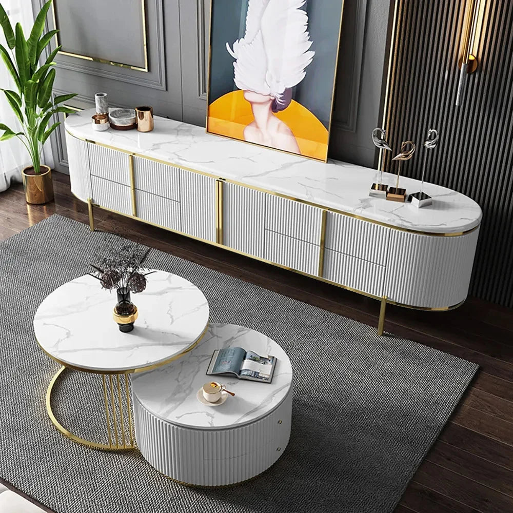 Pack Meuble Tv et Table basse Moderne Oval