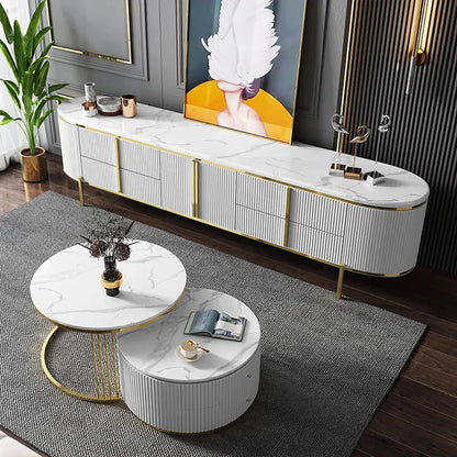 Pack Meuble Tv et Table basse Moderne Oval