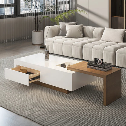 Ensemble Table Basse et Meuble TV Extensible avec Tiroirs