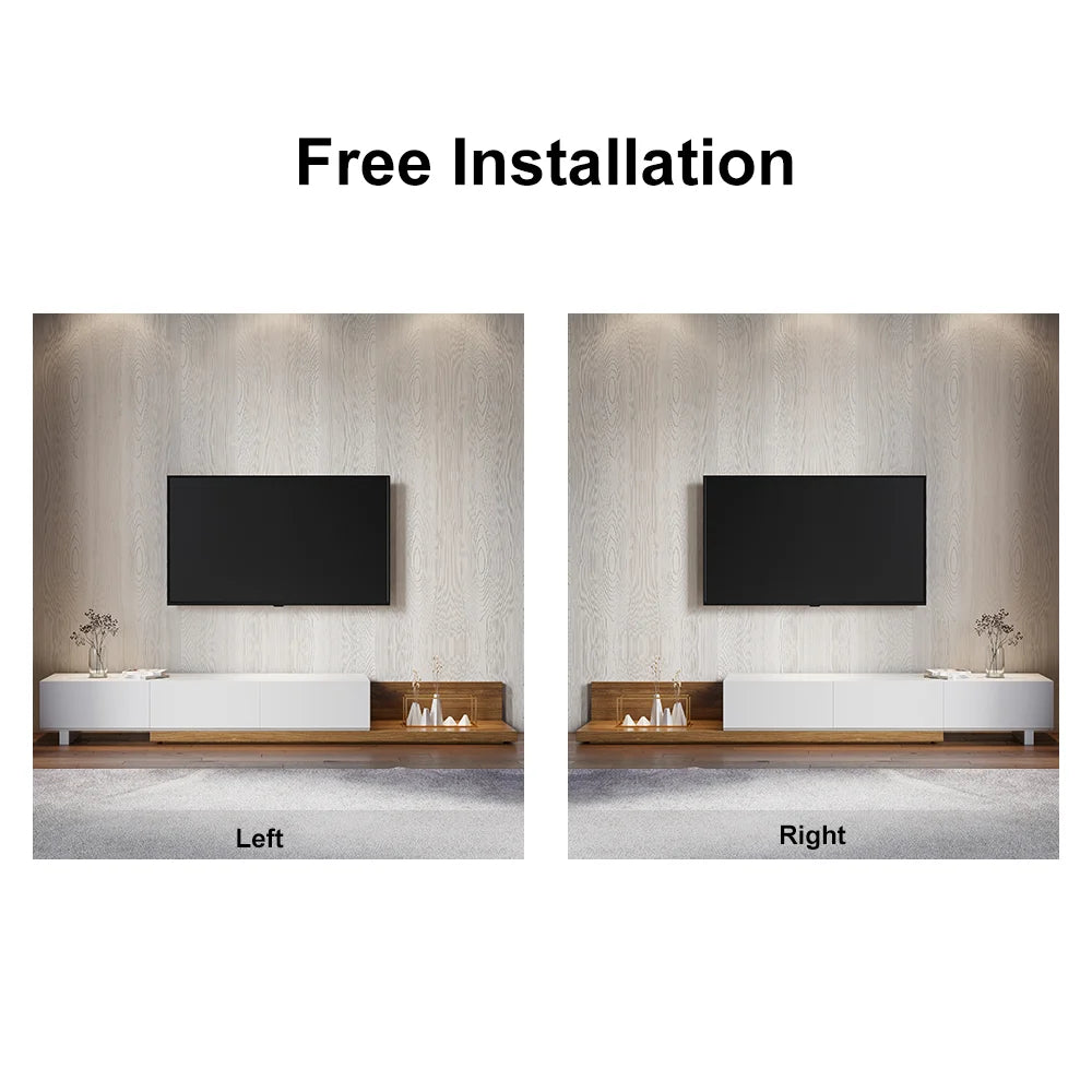 Ensemble Table Basse et Meuble TV Extensible avec Tiroirs
