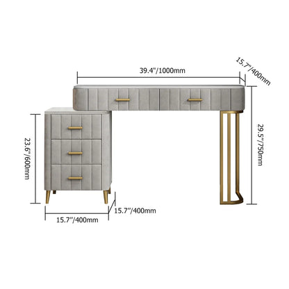 Coiffeuse Moderne 5 Tiroirs + Tabouret et Miroir