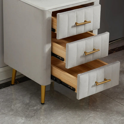 Coiffeuse Moderne 5 Tiroirs + Tabouret et Miroir
