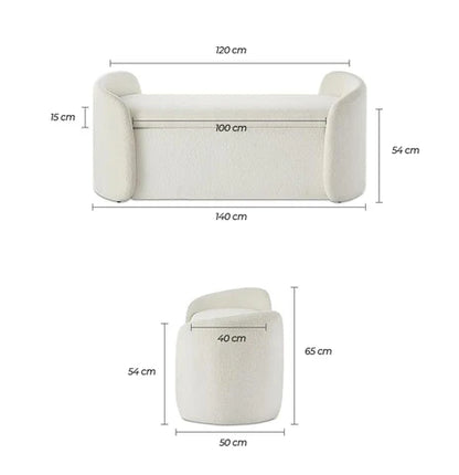 Banc de Rangement en Bouclette