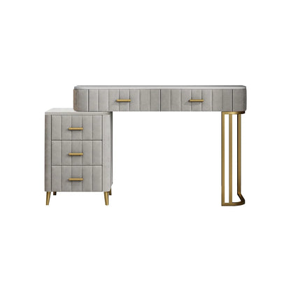 Coiffeuse Moderne 5 Tiroirs + Tabouret et Miroir