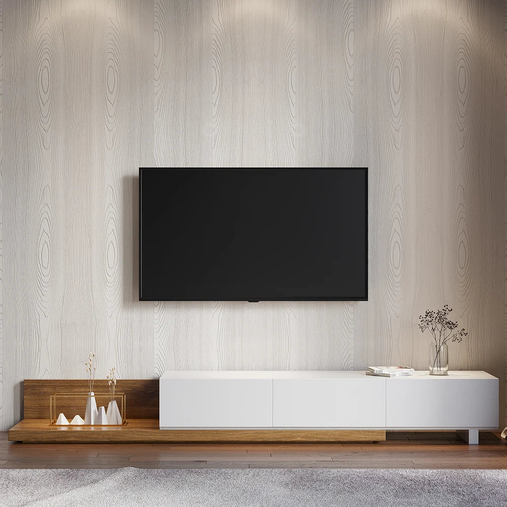 Ensemble Table Basse et Meuble TV Extensible avec Tiroirs