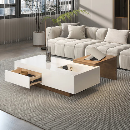 Ensemble Table Basse et Meuble TV Extensible avec Tiroirs