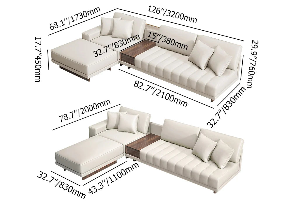 Canapé Modulaire  L avec Méridienne