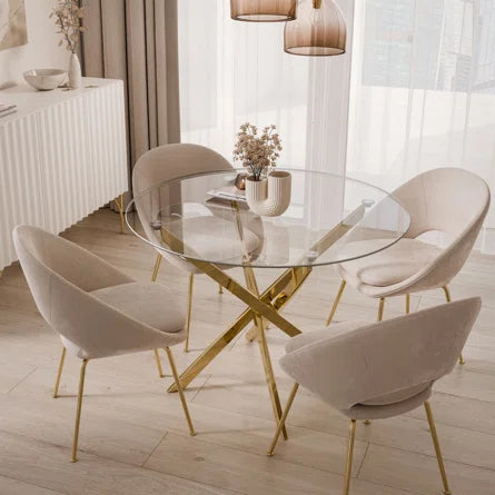 Table Ronde Chatalina + 4 Chaises