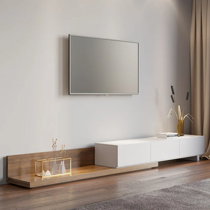 Ensemble Table Basse et Meuble TV Extensible avec Tiroirs